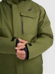 4F Kurtka narciarska membrana 10000 męska - khaki M. Brązowe kurtki męskie 4f, m, bez wzorów, z materiału, bez kaptura, narciarskie. Za 699.99 zł.