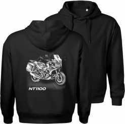 Bluza z kapturem motocyklowa z motocyklem na motor Honda NT 1100 męska czarna XL. Czarne bluzy męskie Topslang, m, bez wzorów, z kapturem. Za 189.90 zł.
