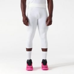 Legginsy koszykarskie męskie 3/4 NBA Tight 900. Białe legginsy sportowe męskie TARMAK, l, bez wzorów, z materiału, na fitness i siłownię. Za 109.99 zł.