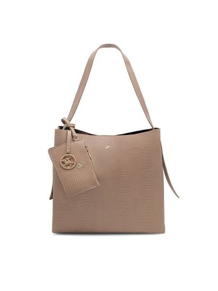 Beverly Hills Polo Club Torebka BHPC-W-05-A23 Beżowy. Brązowe torebki do ręki damskie Beverly Hills Polo Club, bez wzorów, z poliesteru, bez dodatków. Za 229.99 zł.