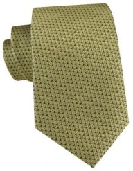 Męski Krawat - Złoty Kolor w Drobny Wzór - Angelo di Monti. Żółte krawaty i muchy Angelo di Monti, bez wzorów, z tkaniny, eleganckie. Za 49.99 zł.
