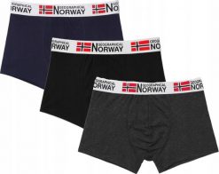 Bokserki dla mężczyzn Geographical Norway 3-pak. Czarne bokserki męskie Geographical Norway, l, bez wzorów, z bawełny. Za 79.00 zł.