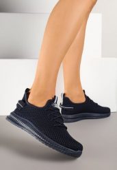 Granatowe Elastyczne Buty Sportowe Sneakersy Nuriane. Niebieskie obuwie sportowe damskie Renee, bez wzorów, z jeansu. Za 44.99 zł.