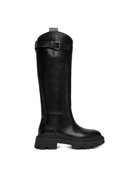G-Star Raw Kozaki EO-GLCIA-8190C Czarny. Czarne kozaki damskie G-Star, ze skóry, bez obcasa, na płaskiej podeszwie. Za 699.99 zł.