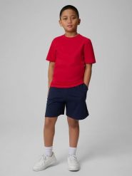 4F Spodenki dresowe chłopięce - granatowe 146 (10-11 lat). Niebieskie szorty dla chłopców 4f, na lato, bez wzorów, z bawełny. Za 49.99 zł.