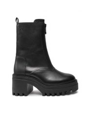 Calvin Klein Jeans Botki Chunky Heeled Zip YW0YW01541 Czarny. Czarne botki damskie Calvin Klein Jeans, z jeansu, bez obcasa, na słupku, bez zapięcia. Za 749.99 zł.