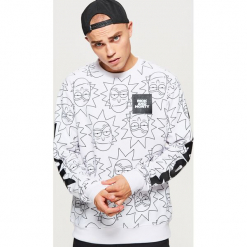 Bluza RICK AND MORTY - Biały. Białe bluzy męskie Cropp. Za 99.99 zł.