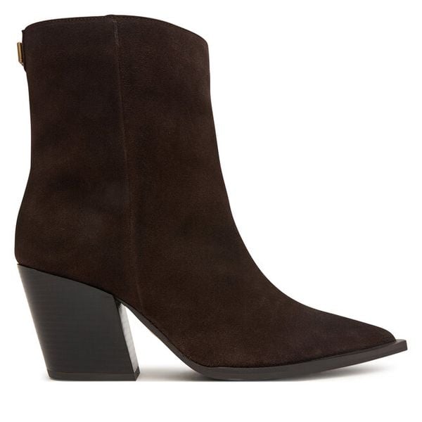 Botki Steve Madden. Brązowe botki damskie Steve Madden, bez obcasa, na słupku, bez zapięcia. Za 859.99 zł.