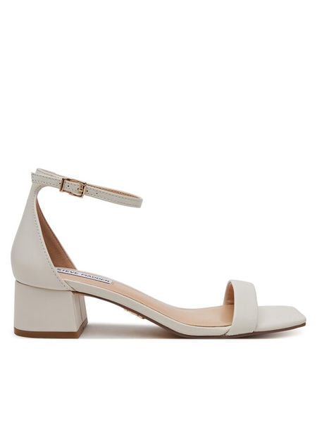 Steve Madden Sandały Gena SM11003579 Écru. Białe sandały damskie Steve Madden, bez wzorów, bez obcasa, na słupku, bez zapięcia. Za 519.99 zł.