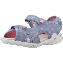 Sandały GEOX J SANDAL WHINBERRY G Niebieski. Niebieskie sandały damskie Geox, bez wzorów, z syntetyku, bez obcasa, bez zapięcia. Za 141.99 zł.