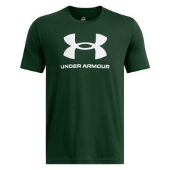 T-shirt Męski Logo 1382911 432. Zielone koszulki sportowe męskie Under Armour, m, bez wzorów, bez kołnierzyka, bez ramiączek, trekkingowe. Za 153.99 zł.
