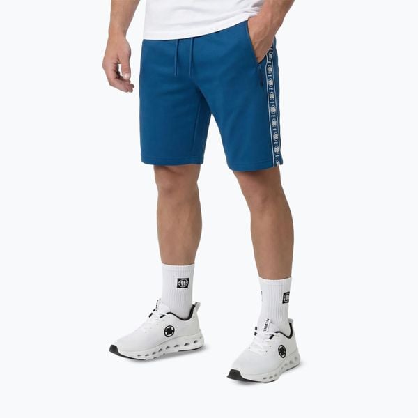 Spodenki męskie Pitbull Track Powers. Niebieskie szorty męskie PITBULL, m, bez wzorów, z elastanu. Za 159.99 zł.