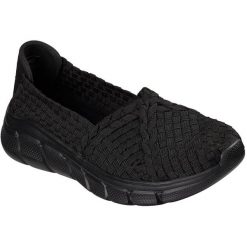 Baleriny damskie Skechers Bobs B Flex Flex Web. Czarne baleriny damskie Skechers, bez wzorów, z materiału, bez obcasa. Za 390.00 zł.