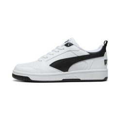 Młodzieżowe sneakersy Rebound V6 Lo PUMA White Black transparent. Biała obuwie sportowe damskie Puma, bez wzorów, trekkingowe. Za 269.00 zł.
