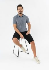 Bawełniane krótkie spodenki P-DENZ. Czarne szorty męskie Volcano, na lato, m, bez wzorów, z bawełny, klasyczne. Za 159.99 zł.