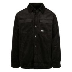 Męska Sztruksowa Kurtka Koszulowa. Czarne kurtki męskie Urban Classics, m, bez wzorów, ze sztruksu, trekkingowe. Za 253.99 zł.