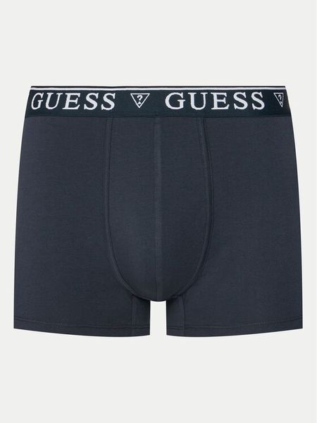 Guess Bokserki U4YF00 KCD31 Granatowy. Niebieskie bokserki męskie Guess, m, z aplikacjami, z bawełny. Za 99.99 zł.