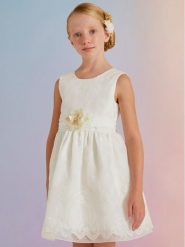 Abel & Lula Sukienka elegancka 5022 Biały Regular Fit. Białe sukienki dla dziewczynek Abel & Lula, bez wzorów, z syntetyku, eleganckie, bez ramiączek. Za 299.99 zł.