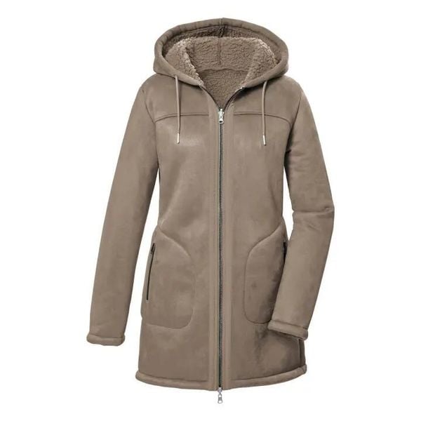 Parka damska z kapturem Killtec GW 63. Białe kurtki damskie GIGA DX, bez wzorów, z materiału, z kapturem. Za 433.00 zł.
