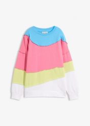 Bluza z miękkiej mieszanki bawełny. Czerwone bluzy damskie bonprix, bez wzorów, z bawełny, bez kaptura. Za 59.99 zł.