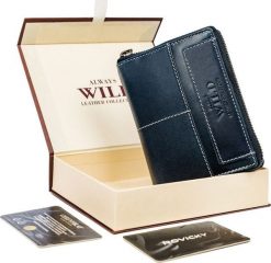 Always Wild Skórzany, pionowy portfel męski na zamek w stylu retro, RFID Always Wild NoSize. Portfele męskie Always Wild, bez wzorów. Za 178.95 zł.