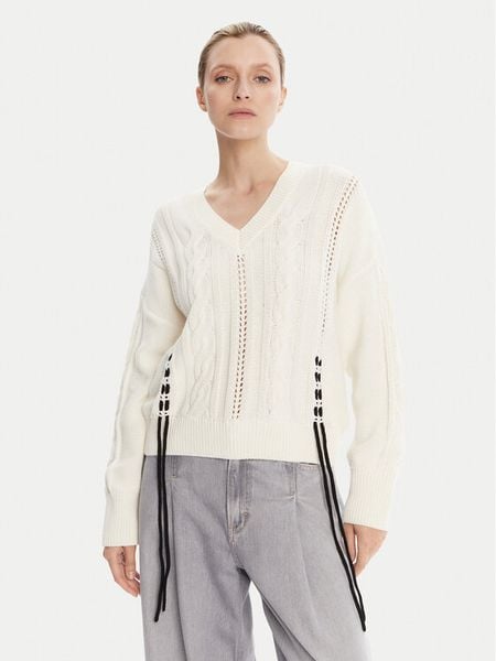 BOSS Sweter C_Fangallo 50545875 Beżowy Regular Fit. Brązowe swetry damskie Boss, l, bez wzorów, z bawełny, bez kołnierzyka, bez ramiączek, bez kaptura. Za 459.99 zł.