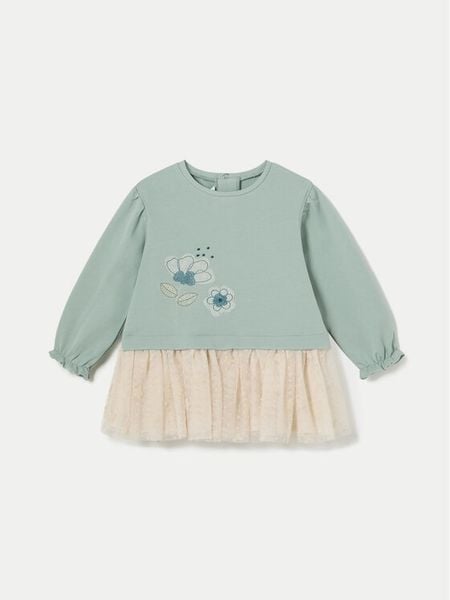 Mayoral Sukienka codzienna 2919 Zielony Regular Fit. Zielone sukienki dla dziewczynek Mayoral, bez wzorów, z bawełny, bez ramiączek. Za 99.99 zł.