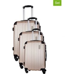 Zestaw walizek w kolorze beżowym - 3 szt. Walizki męskie Platinium, z materiału. W wyprzedaży za 539.95 zł.