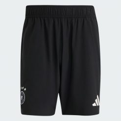 Spodenki Niemcy Tiro Travel. Czarne krótkie spodenki sportowe męskie Adidas, bez wzorów, do piłki nożnej. Za 219.00 zł.
