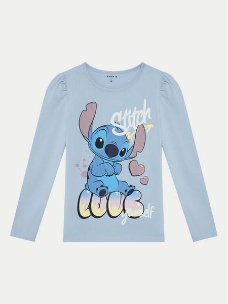 NAME IT Bluzka 13238278 Błękitny Regular Fit. Niebieskie bluzki dla dziewczynek Name it, bez wzorów, z bawełny, bez ramiączek. Za 39.99 zł.