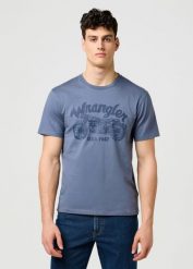MESKA KOSZULKA WRANGLER AMERICANA TEE GRISAILLE 112371414. T-shirty męskie Wrangler, l, bez wzorów, bez kołnierzyka. Za 79.99 zł.