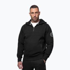 Bluza męska Pitbull Gibson Hooded. Czarne bluzy sportowe męskie PITBULL, m, bez wzorów, z bawełny, bez kaptura, na fitness i siłownię. Za 169.99 zł.