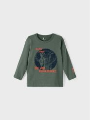 NAME IT Bluzka 13212502 Zielony Regular Fit. Zielone t-shirty dla chłopców Name it, bez wzorów, z bawełny, bez ramiączek. Za 99.99 zł.