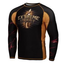 Koszulka sportowa męska Rashguard do MMA EXTREME HOBBY SANTA MUERTE. Czarne bluzy męskie EXTREME HOBBY, m, bez wzorów, z bawełny, bez kołnierzyka, bez ramiączek, do biegania. Za 209.00 zł.