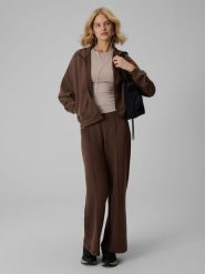 4F Spodnie dresowe z szerokimi nogawkami damskie - brązowe L. Brązowe spodnie dresowe damskie 4f, l, bez wzorów, z dresówki. Za 189.99 zł.
