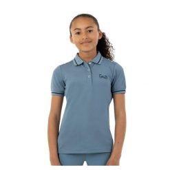 Dziewczęca jeździecka koszulka polo BR Equitation Eevolv Evan. Niebieskie t-shirty i topy dla dziewczynek BR, bez wzorów, bez ramiączek. Za 223.50 zł.