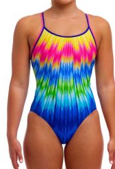 Strój kąpielowy jednoczęściowy FUNKITA Fly Time - Diamond Back. Brązowe kostiumy jednoczęściowe damskie FUNKITA, s, bez wzorów, z elastanu, sportowe, do pływania. Za 259.00 zł.
