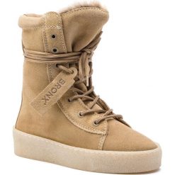 Botki BRONX - 46995-C BX1418 Camel/Beige 908. Brązowe kozaki damskie Bronx, z futra, bez obcasa. W wyprzedaży za 279.00 zł.