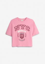 T-shirt oversize z czystej bawełny organicznej. Czerwone t-shirty i topy dla dziewczynek bonprix, bez wzorów, z bawełny, bez ramiączek. Za 39.99 zł.