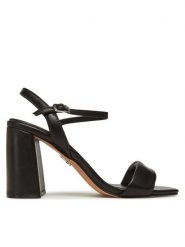 Steve Madden Sandały Mareena SM11003691 Czarny. Czarne sandały damskie Steve Madden, bez wzorów, ze skóry, bez obcasa, na słupku, bez zapięcia. Za 319.99 zł.