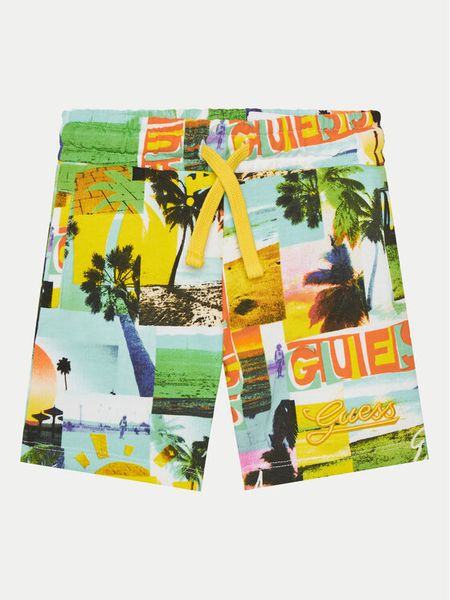 Guess Szorty materiałowe N5GD13 KA6R4 Kolorowy Regular Fit. Szorty dla chłopców Guess, z aplikacjami, z bawełny. Za 109.99 zł.