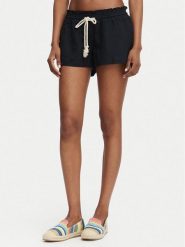 Roxy Szorty materiałowe Oceanside ARJNS03007 Czarny Regular Fit. Czarne szorty damskie Roxy, l, bez wzorów, ze lnu. Za 169.99 zł.