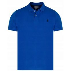 Koszulka polo dla mężczyzn U.S. Polo Assn. Niebieskie koszulki polo męskie U.S. Polo Assn., m, bez wzorów, klasyczne, bez ramiączek. Za 114.99 zł.