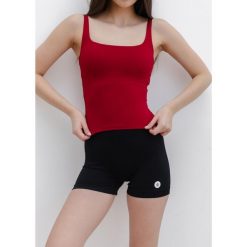 Top do ćwiczeń Moonholi Solara z ramiączkami. Czerwone koszulki sportowe damskie MOONHOLI, bez wzorów, bez kołnierzyka, bez ramiączek, na jogę i pilates. Za 169.00 zł.