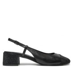 Sandały Tory Burch. Czarne sandały damskie Tory Burch, bez wzorów, bez obcasa, na słupku, bez zapięcia. Za 1,289.00 zł.