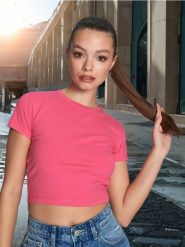 Koszulka - różowy. Czerwone t-shirty damskie Sinsay, l, bez wzorów, z bawełny, bez kołnierzyka. Za 9.99 zł.