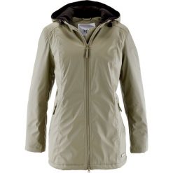 Długa kurtka przejściowa, ocieplana bonprix khaki. Zielone kurtki damskie bonprix, z polaru. Za 79.99 zł.