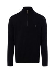 Polo Ralph Lauren sweter z wełny typu troyer Mężczyźni Wełna czarny, XL. Czarne swetry przez głowę męskie Polo Ralph Lauren, m, bez wzorów, z wełny, bez kołnierzyka. Za 1,199.95 zł.