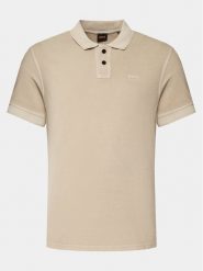 Boss Polo Prime 50507813 Beżowy Regular Fit. Brązowe koszulki polo męskie Boss, m, bez wzorów, z bawełny, bez ramiączek. Za 249.99 zł.