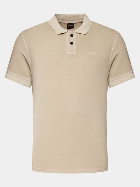 Boss Polo Prime 50507813 Beżowy Regular Fit. Brązowe koszulki polo męskie Boss, m, bez wzorów, bez ramiączek. Za 349.99 zł.